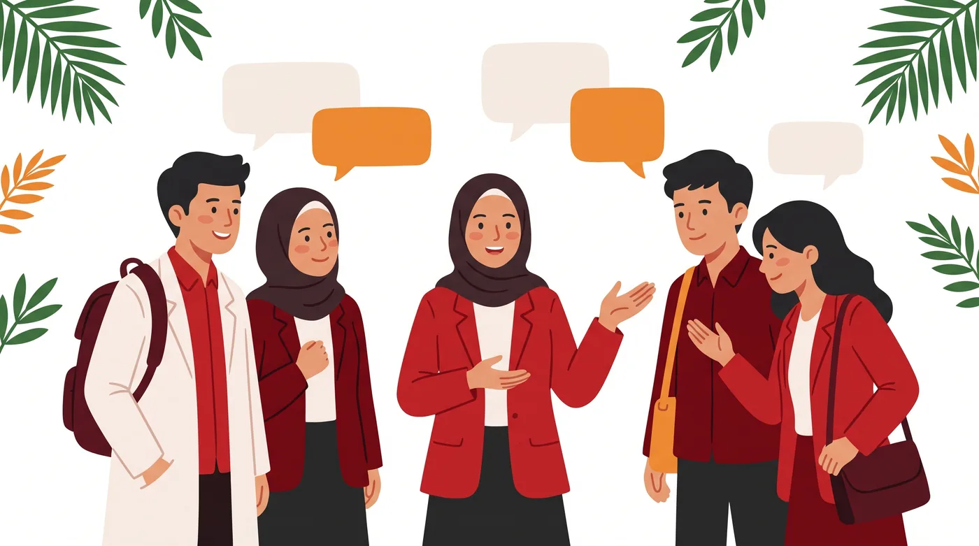 Ilustrasi mahasiswa berani menyampaikan pendapat dan didengarkan teman-temannya